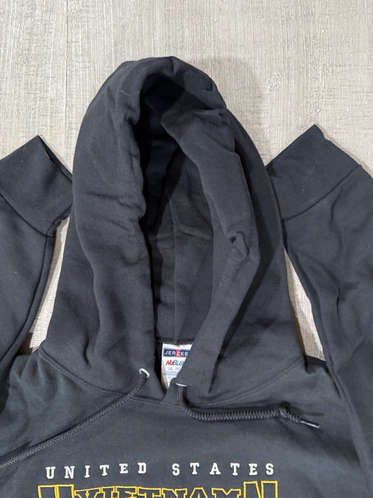“Vietnam Veteran” Black Embroidered Hoodie / Hooded Sweatshirt – Size 2XL – NEW!