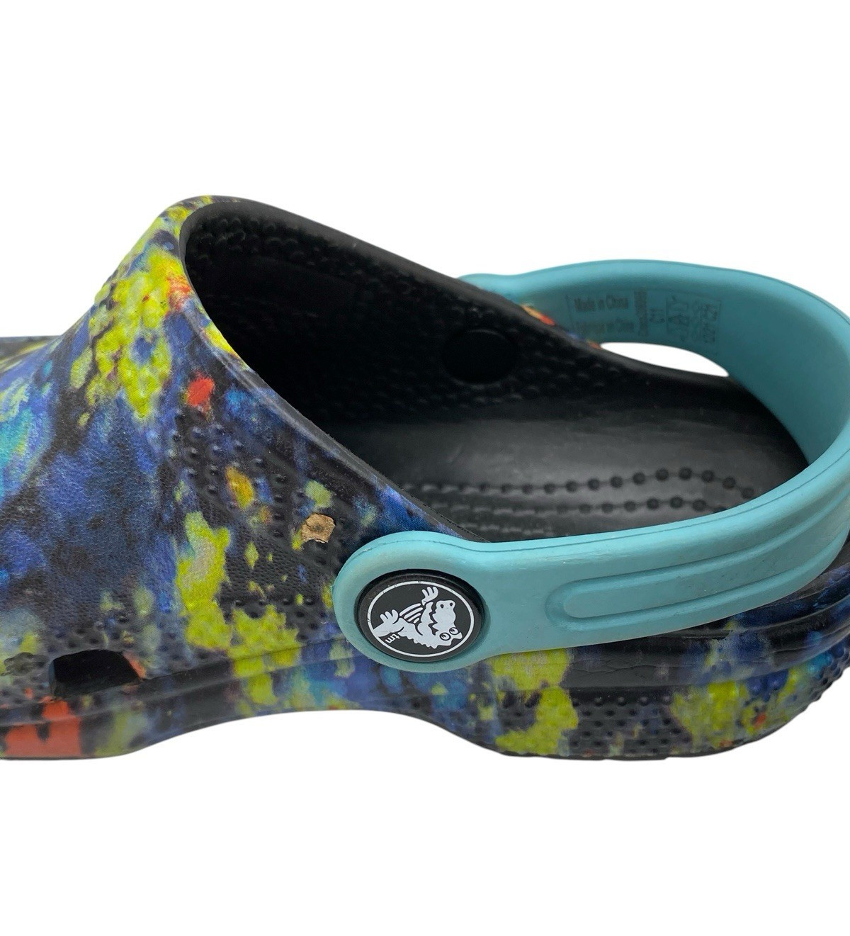 Crocs Classic Kids Shoes Tie Dye Multicolor Paint Splatter Slip On Clogs Sz C11