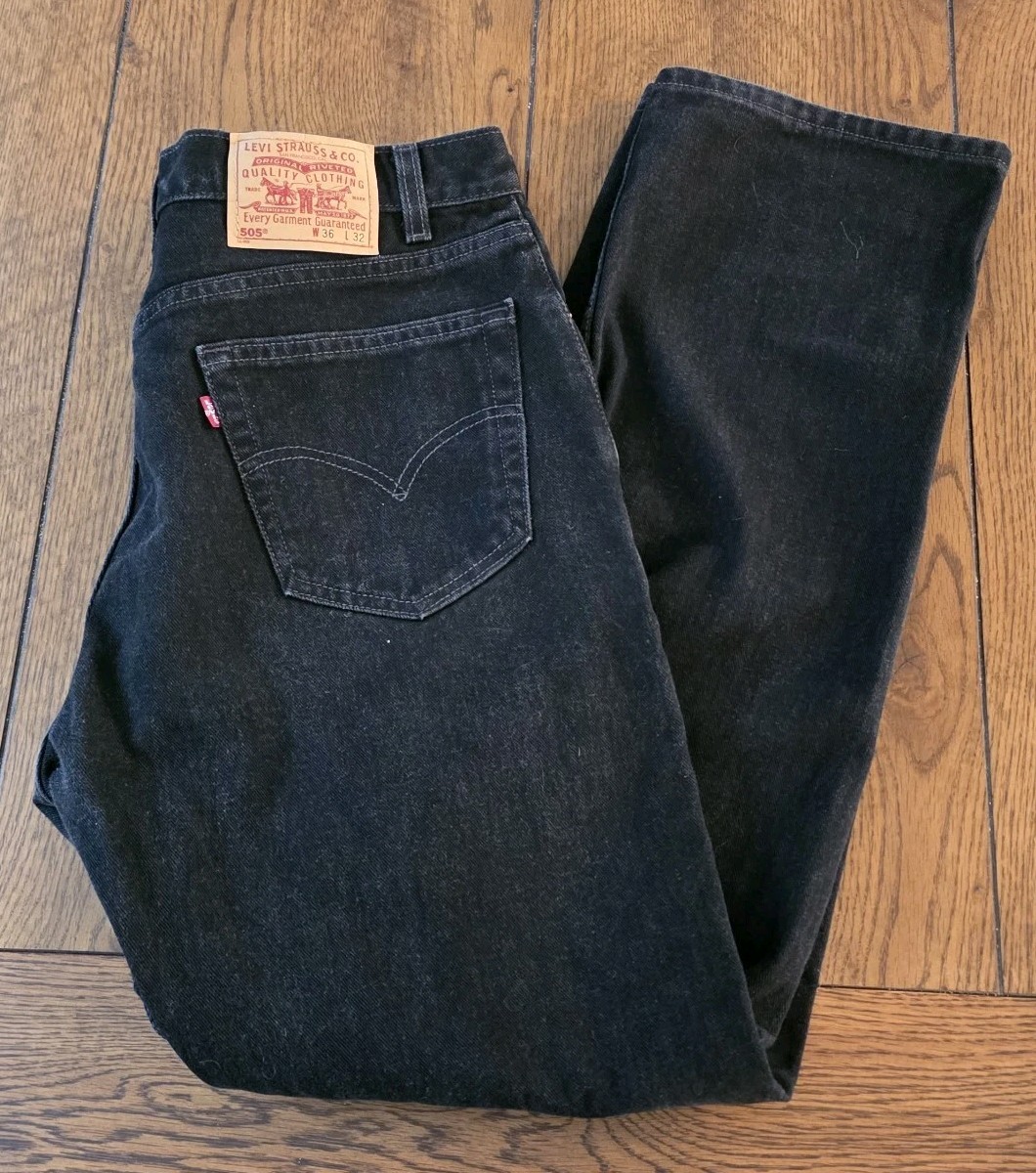 Levi’s Men’s Black Denim Jeans Straight Leg Mid Rise Regular Fit 5-Pocket