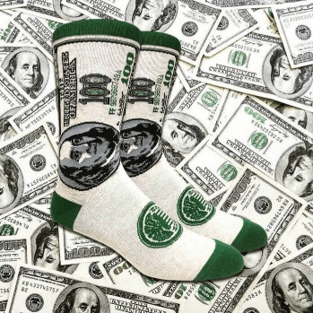 Benjamin Franklin 100 Dollar Bill Socks