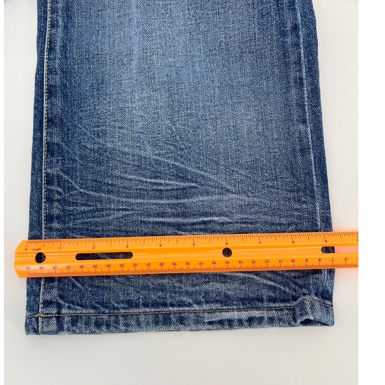 7 For All Mankind Bootcut Jeans Mens 32 Blue Medium Wash Distressed X149U-149U