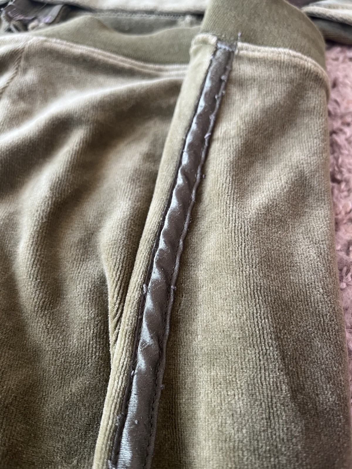 Hanes Women’s Velour Tracksuit 2pc Zip Jacket & Pants Pockets Green Y2K