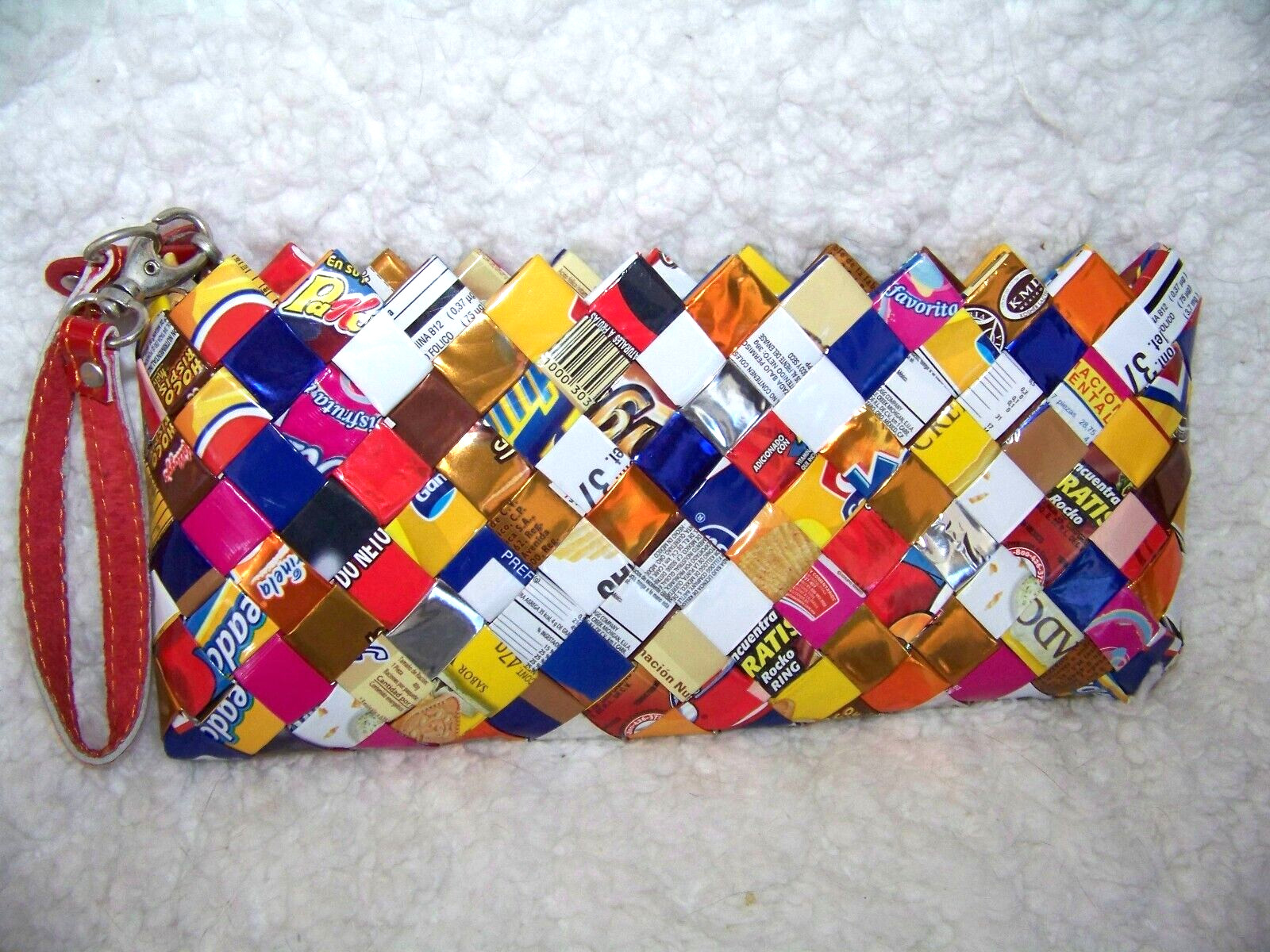 Nahui Ollin Candy Wrapper Wristlet Purse Clutch Rare Chic And Trendy 10”x4.5”