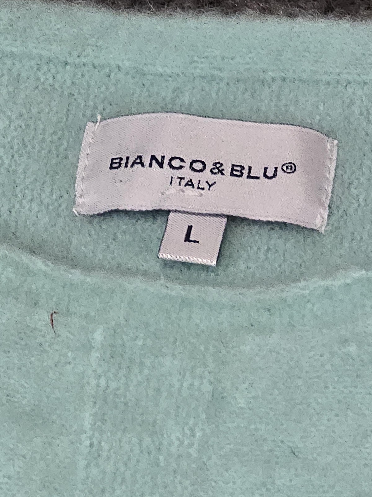Bianco & Blu Sweater Womens Large Green Alpaca Wool Blend Crew Knit Pullover