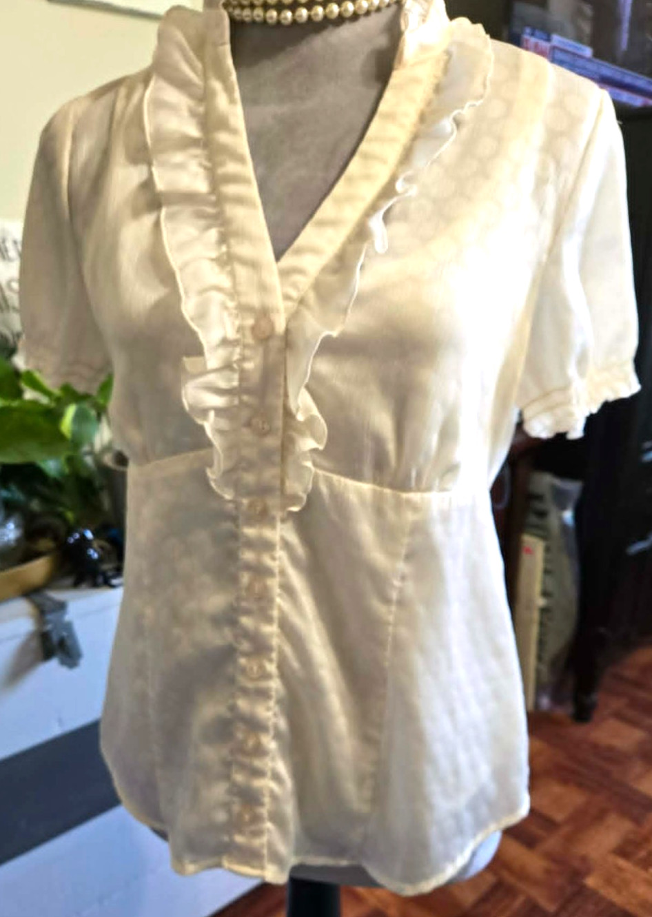 AGB Modern Romance SZ PM Womens Semi Sheer Tank & Blouse Y2K Fairycore C400