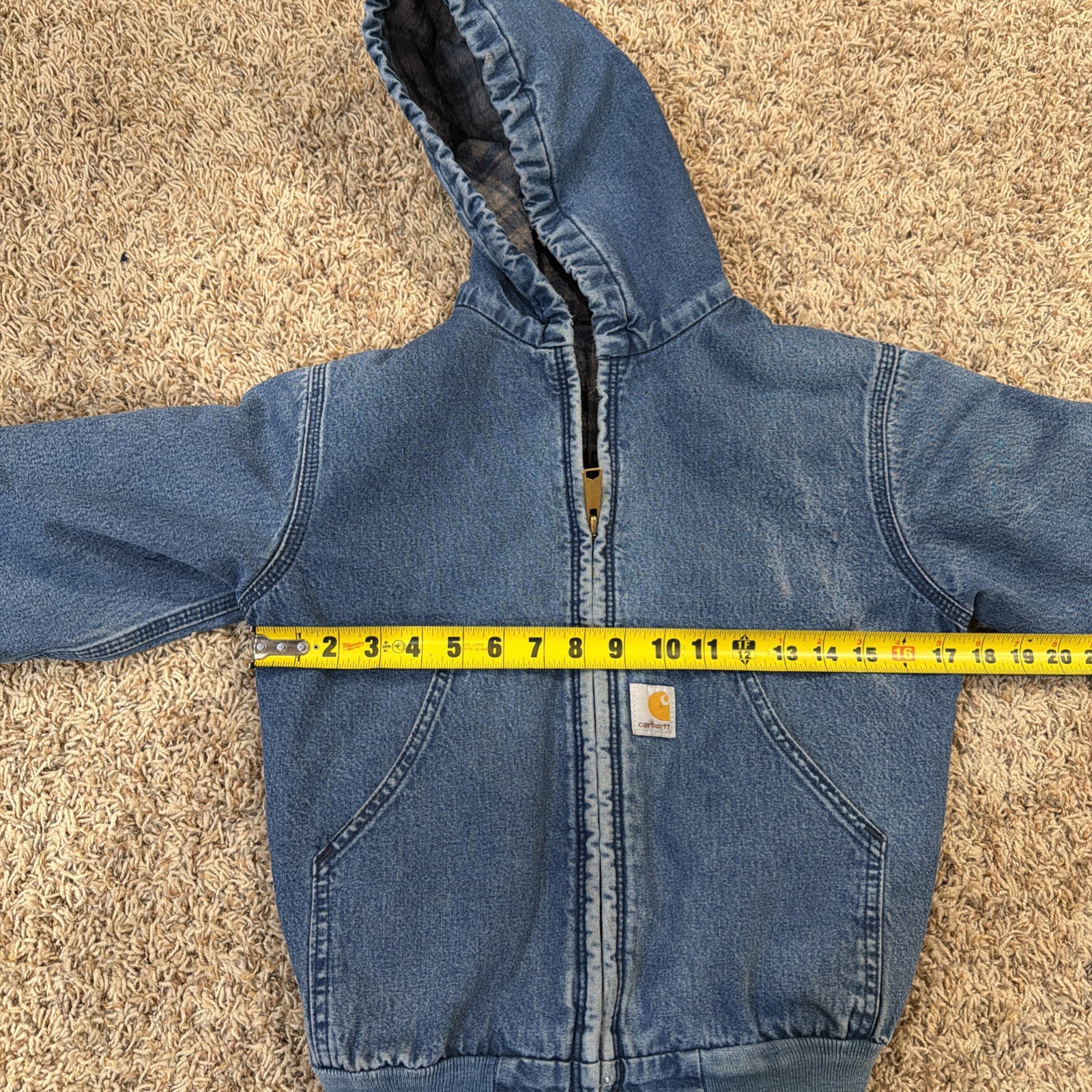 Vintage Carhartt Y07 DST Denim Work Jacket Youth Size M