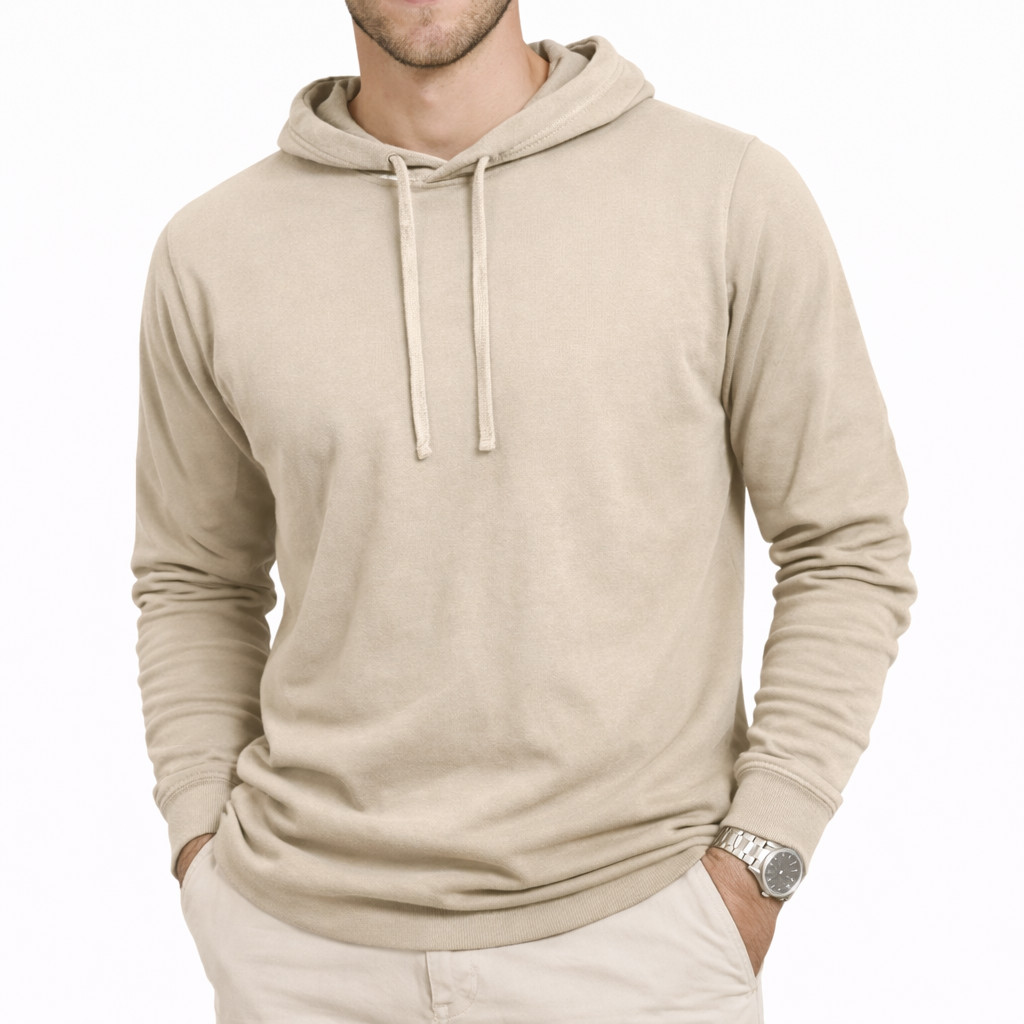 100% Combed Cotton Lightweight Hoodie Garment Dyed Pullover For All Seasons