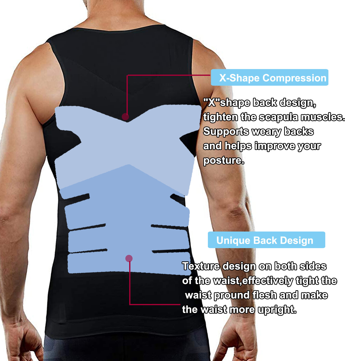 Gynecomastia Compression T-Shirts Chest Slimming Vest Men Body Shaper Tank Top