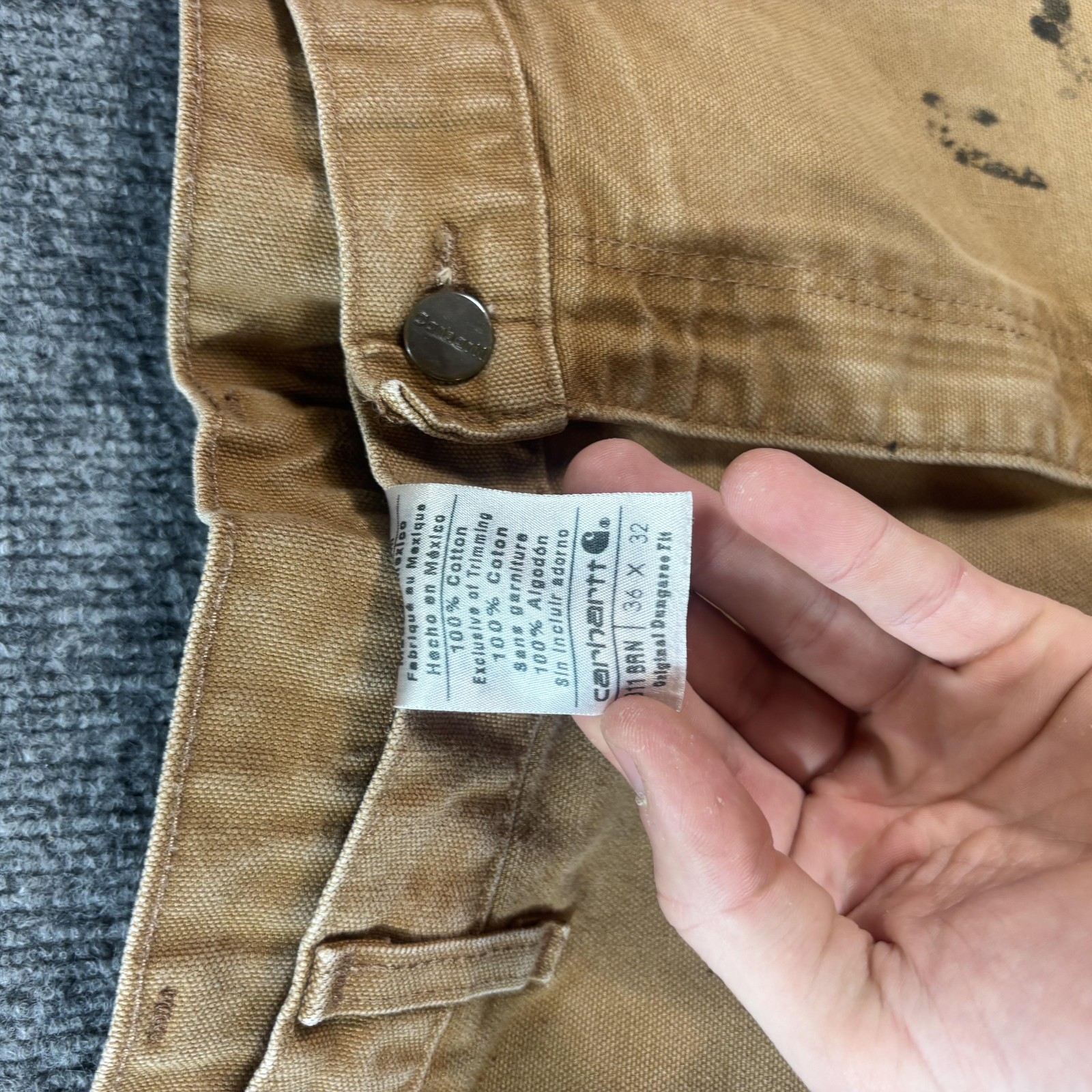 Carhartt Carpenter Pants Mens 33×32 Brown Relaxed Fit Workwear Straight Leg