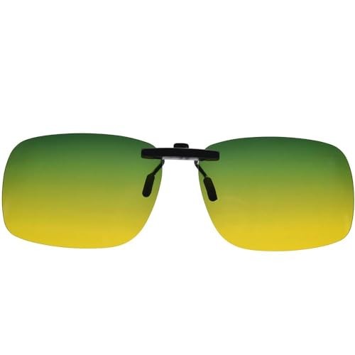Night Driving Glasses Clip-On, Polarized Glare Reduce, High Yellow&green-fixed