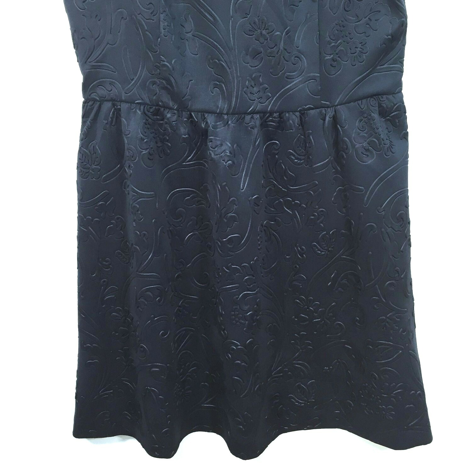 Kensie Dress Size 10 Navy Blue Textured Foliage Sleeveless Side Zipper