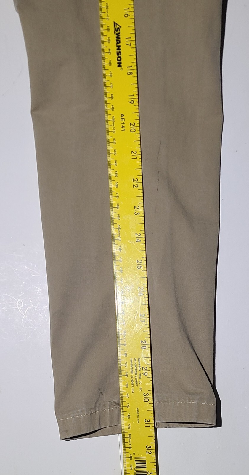 Strellson Khaki Pants Mens 34X31 Khaki Straight Fit Chino Slash Pockets