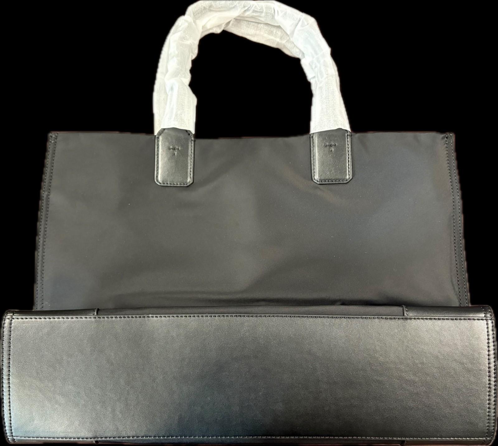 Tory Burch Ella Tote Large Black Nylon Shoulder Tote 55228