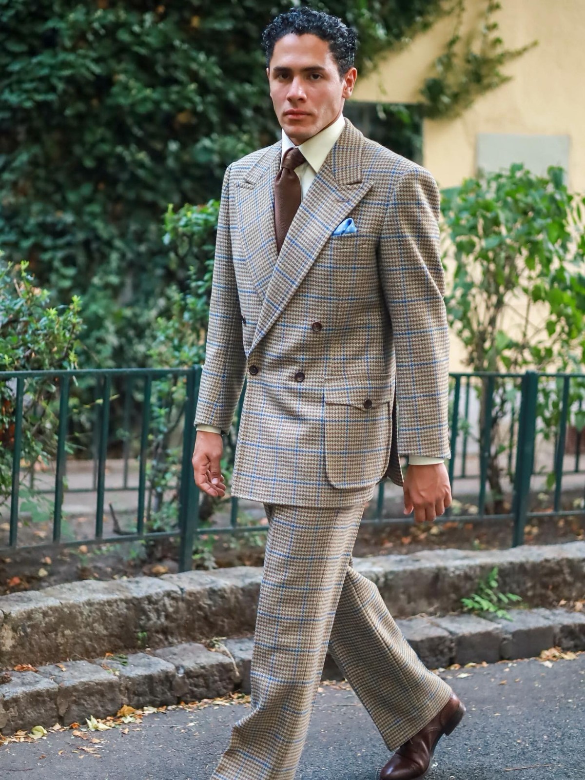 Check Houndstooth Business Mens Suit Regular Fit Notch Lapel Outwear Work Casual