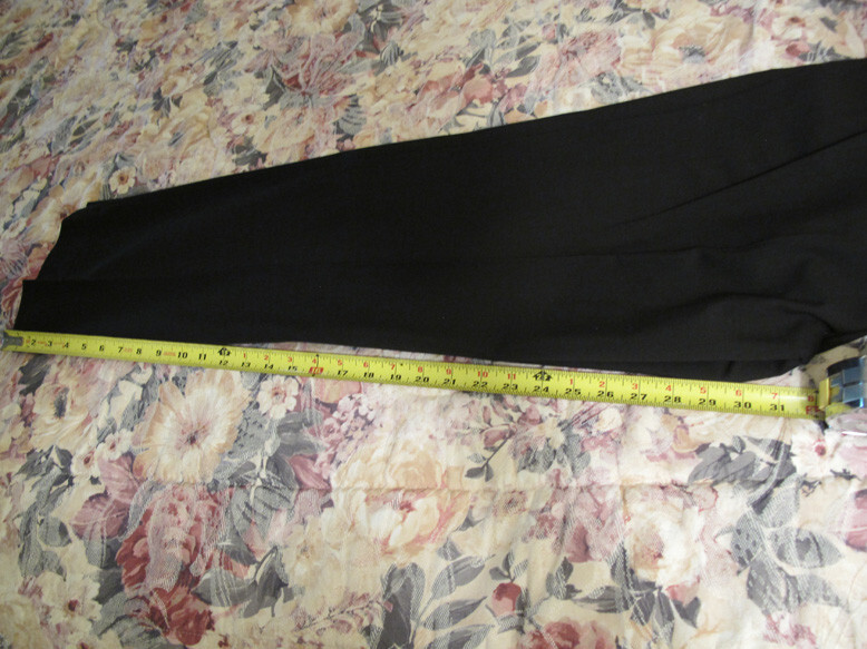 Alfani Dress Pants REDUCED Men’s Black 100% Wool 28X31.5 Flat Front Lined~FREE H