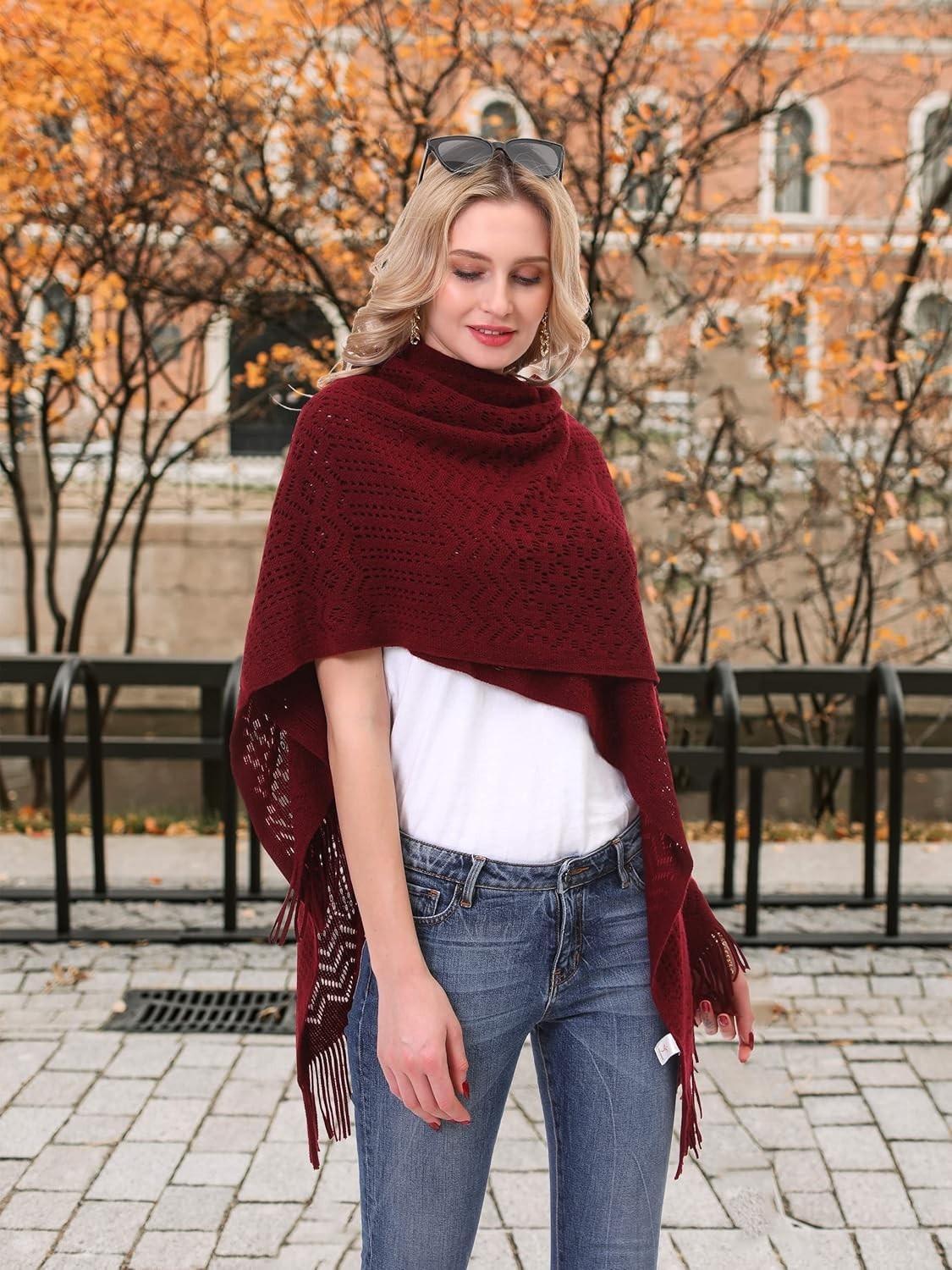 Luxurious 100% Soft Acrylic Poncho Wrap for All Seasons – One Size Fits Most