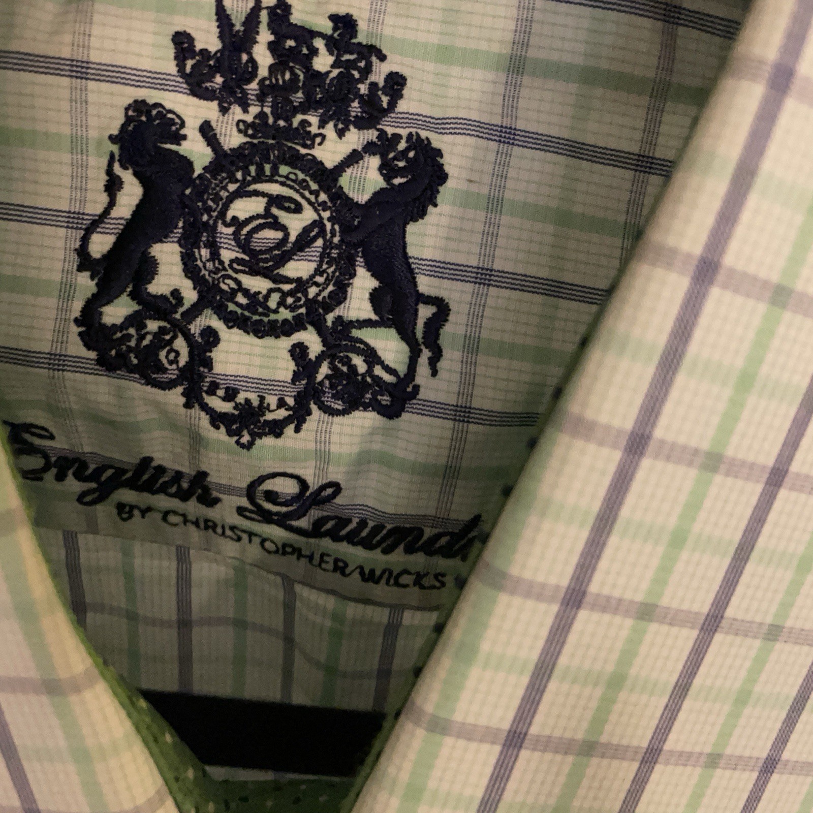 English Laundry Christopher Wicks Classic Fit Non-Iron Plaid Shirt 15.5 32/33