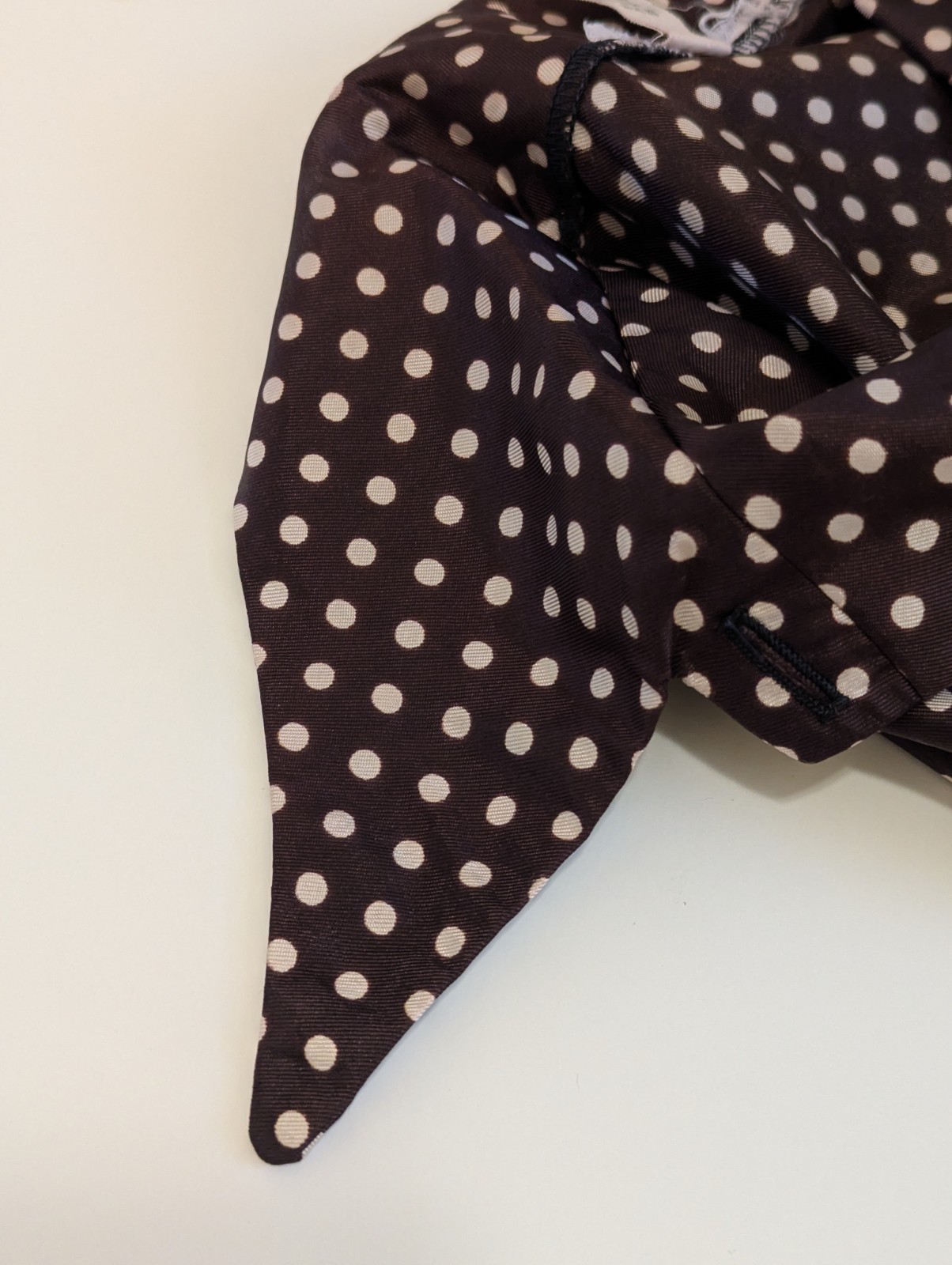 60s 70s Vintage Womens Brown Polka Dot Button Up Rockabilly Blouse Dagger Collar