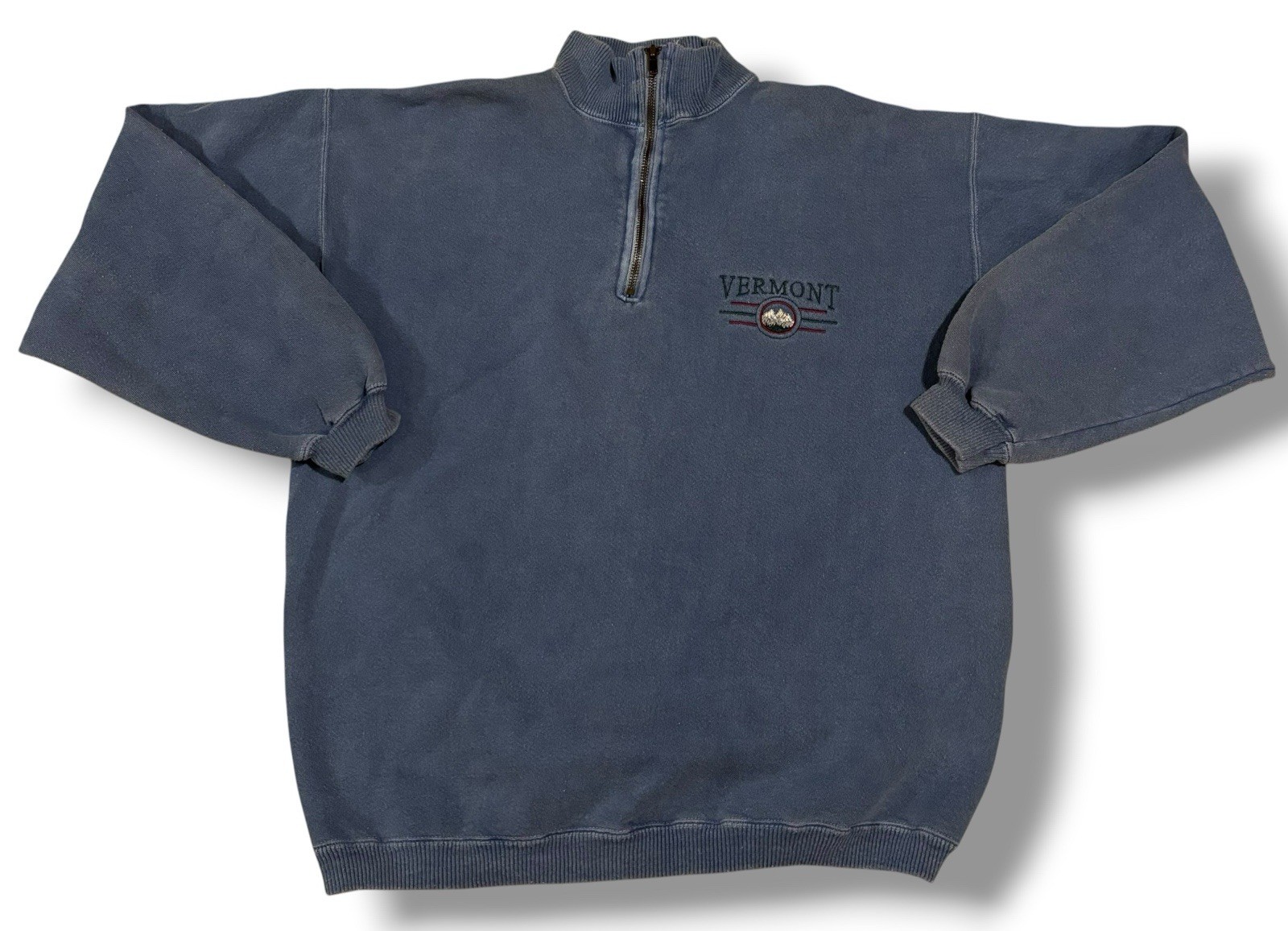 Vintage Vermont USA Pullover Sweatshirt 1/4 Zip Large Outdoor Heavyweight Y2K