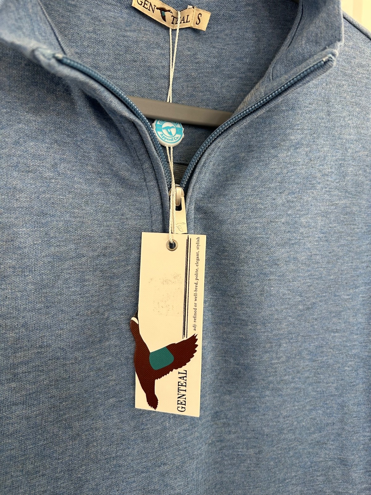 Mens Genteal Apparel 1/2 zip Pullover light blue – small NWT