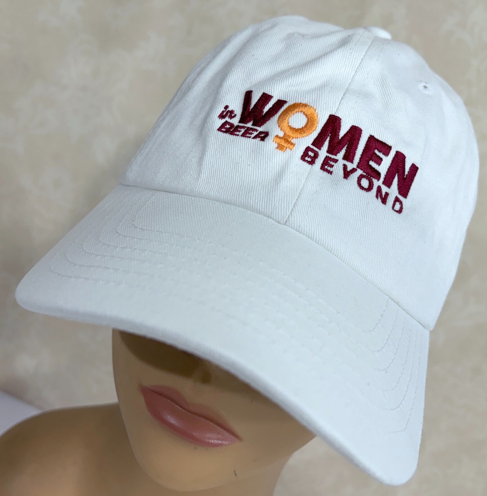 Women In Beer and Beyond White Strapback Quake City Baseball Cap Hat
