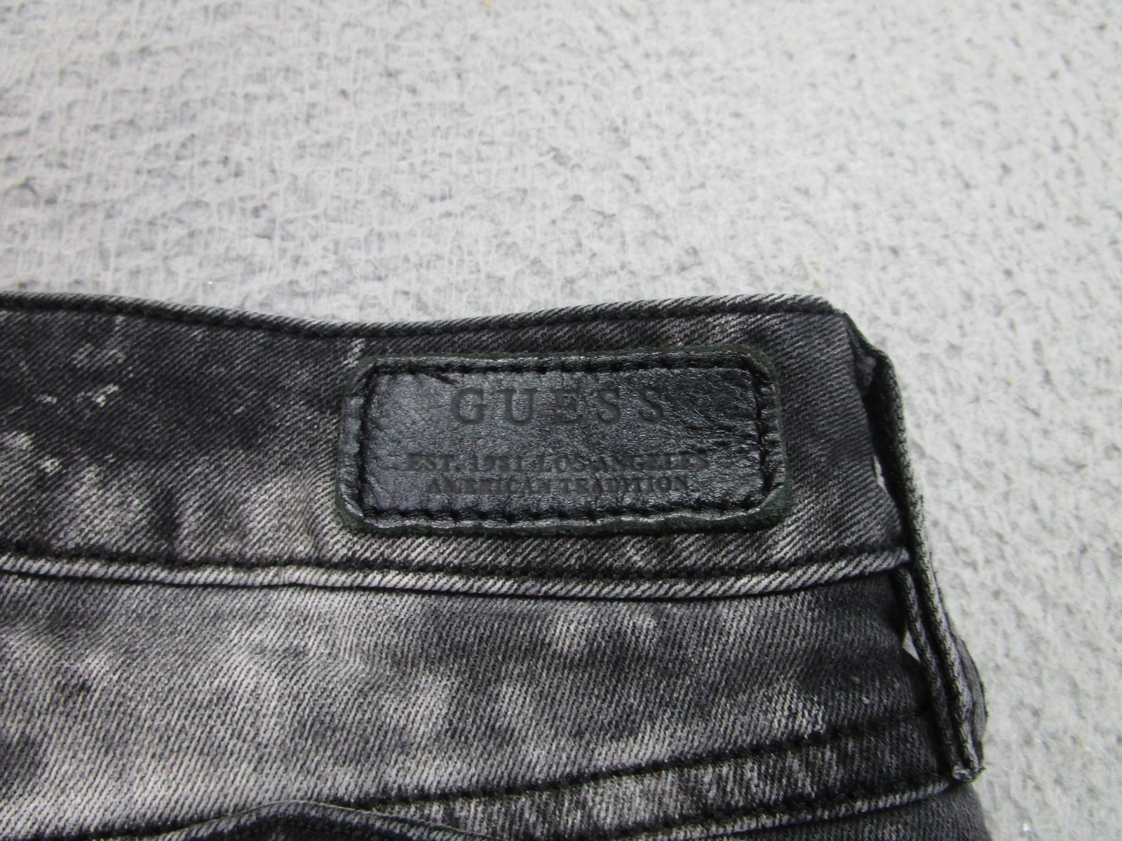 Guess Jeans Mens 30 Black Gray Acid Wash Cargo Skinny Moto Zipper Distressed