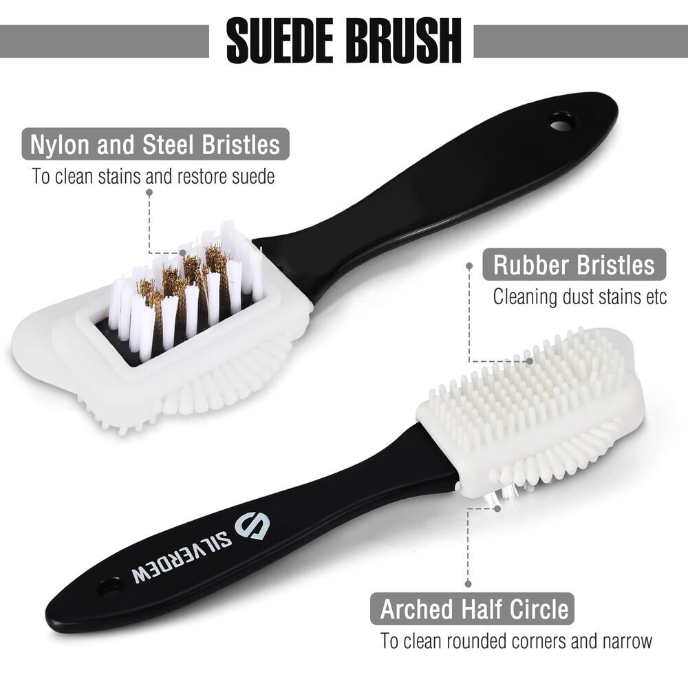 7PIECE Shoe Cleaning Kit w/2 Bottles Shoe Cleaner Deodorizer Protector 2 Brushes
