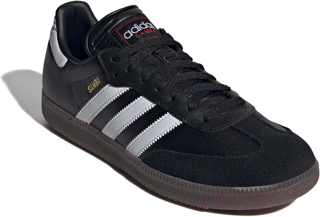adidas Samba Indoor Sneaker, Black/White/Gum, 3.5 US Unisex Big Kid – NEW