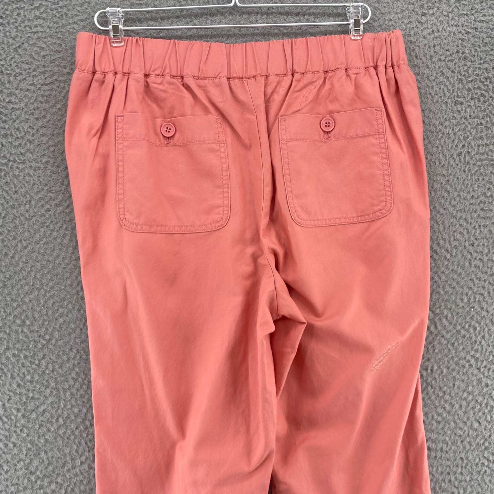 Talbots Pants Womens 10 Pink Twill Stretch Tapered Crop Pockets Pull On Everyday