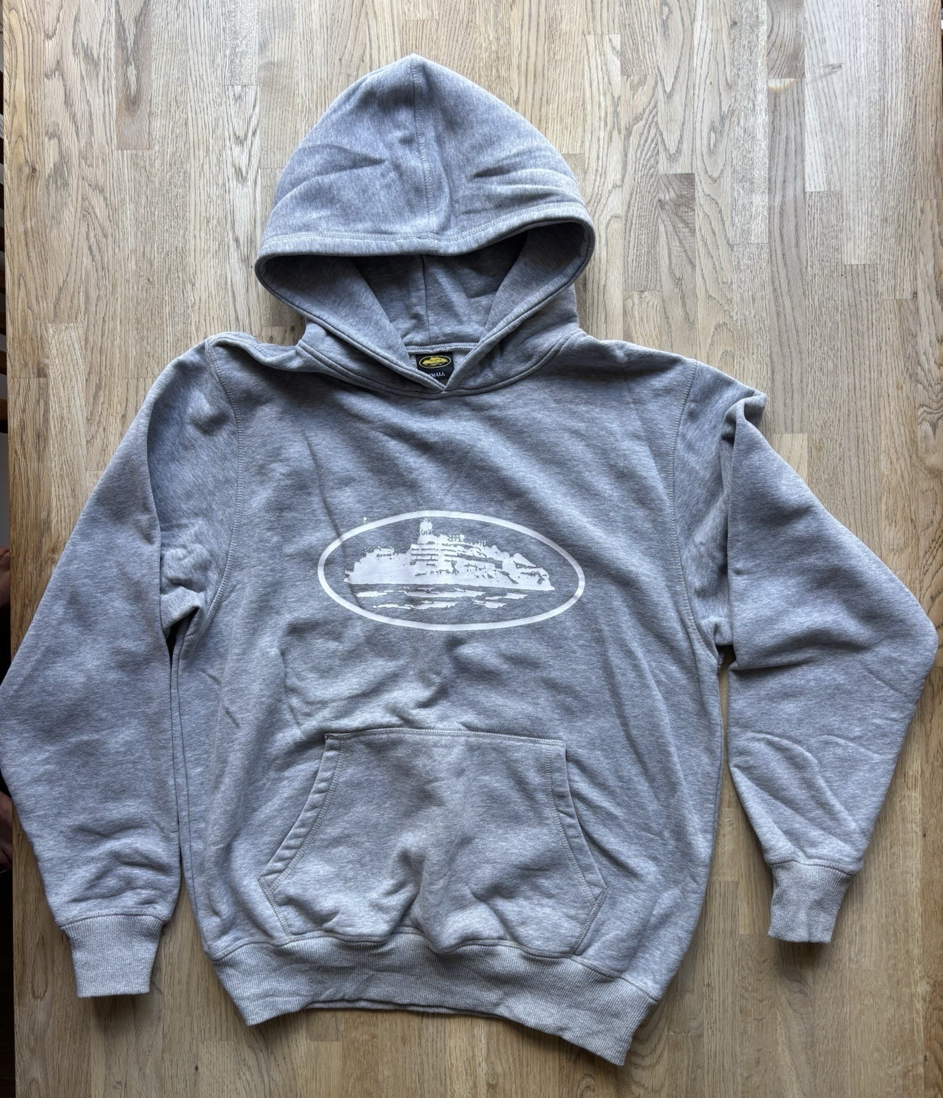 Corteiz OG Alcatraz Grey Hoody Sweatshirt Size S Y2K Excellent Condition
