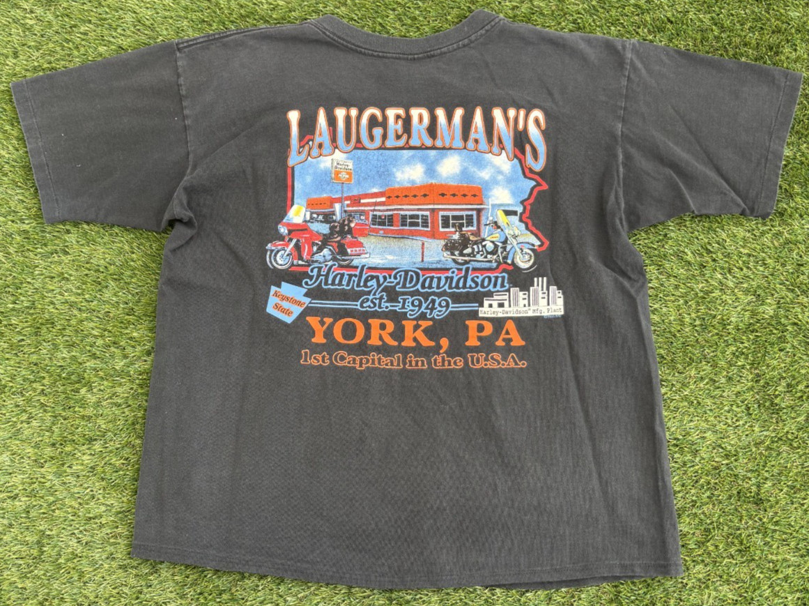 Vintage 90s York, Penna Harley Davidson Shirt Single Stitch Motorcycle Biker Tee