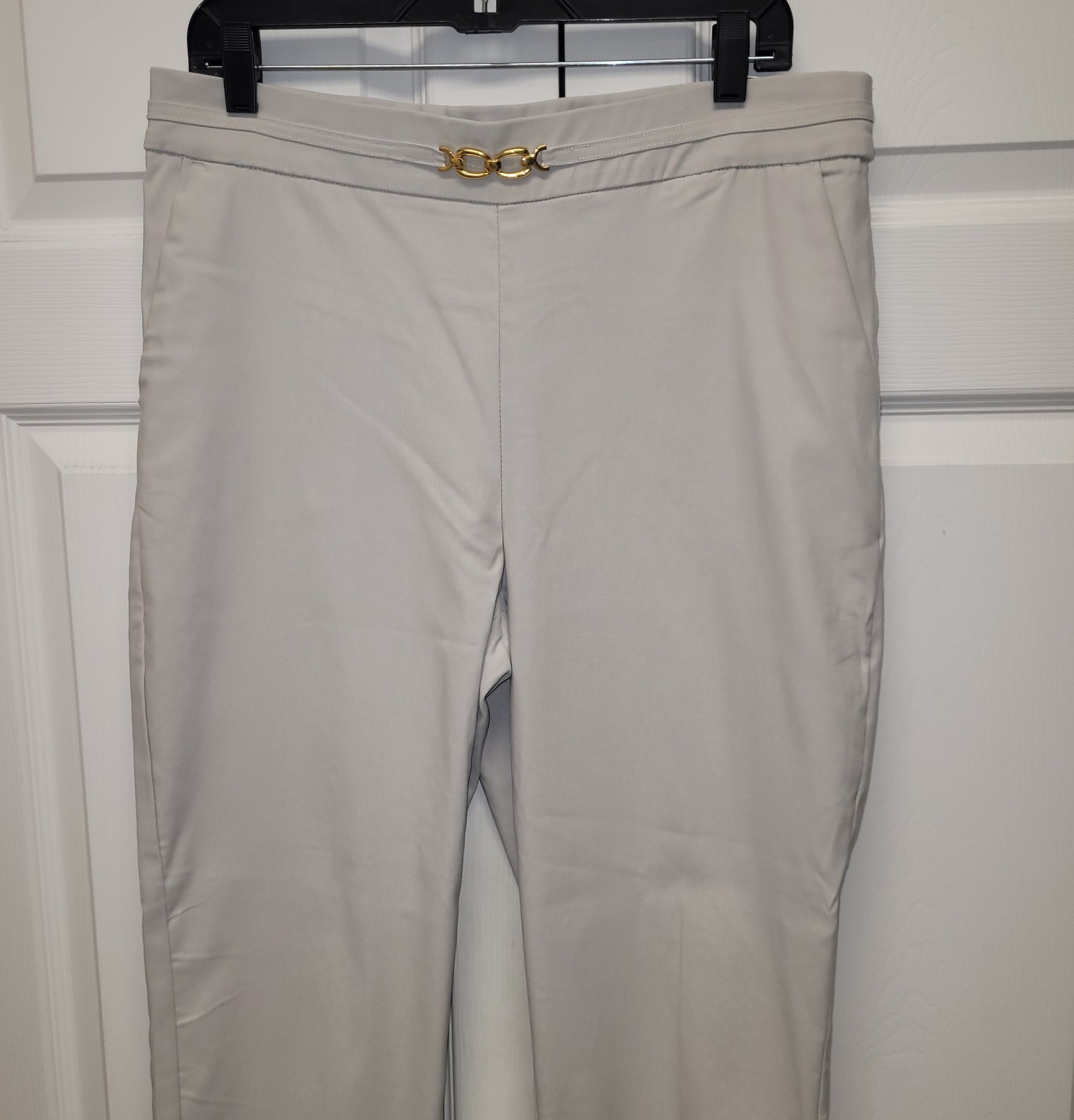 Counterparts Luxe Stretch Pants Womens L Gray Ghost Pull On Ankle Slim Leg NWT