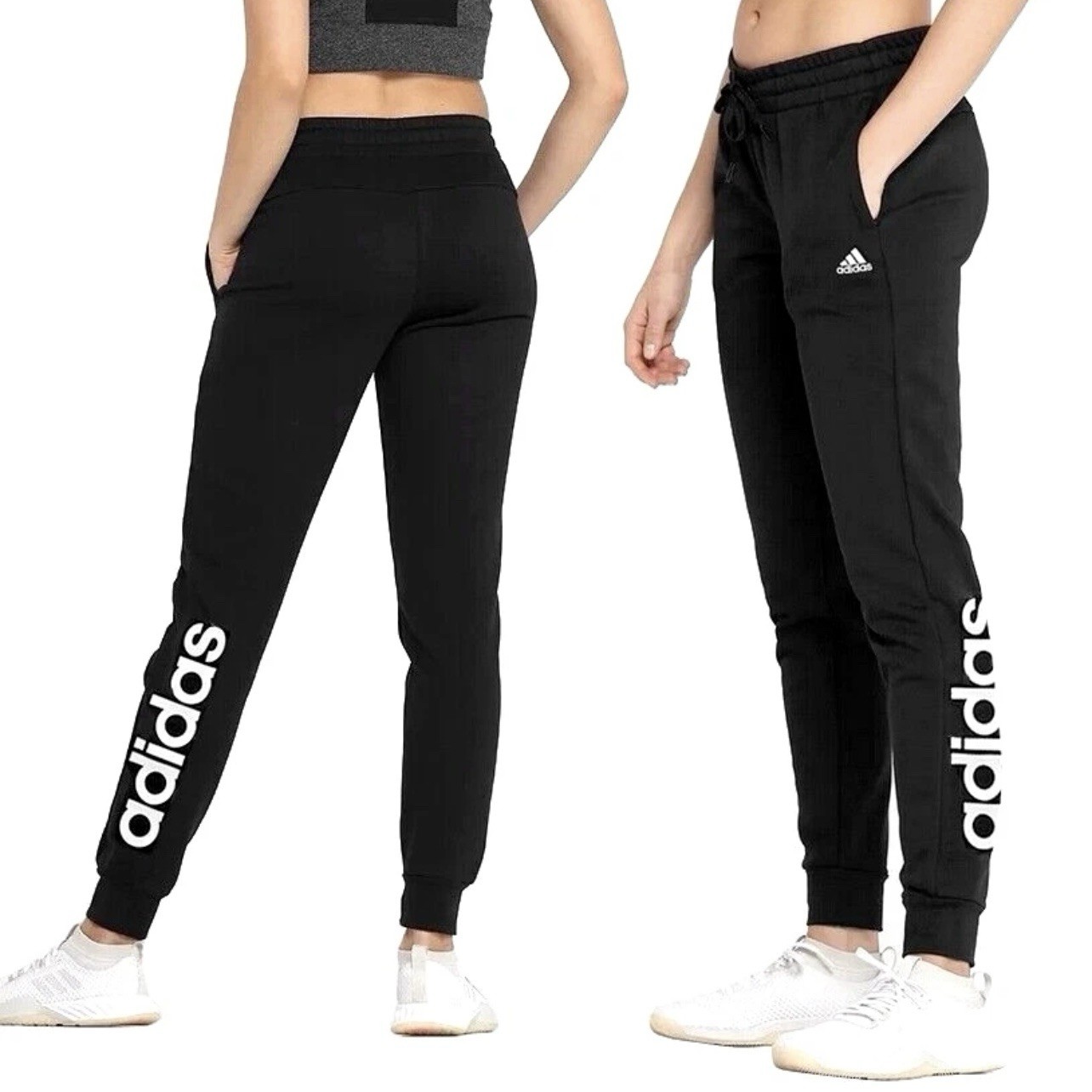 Adidas Women’s XS Essentials Lineage French Terry Slim Tapered Leg Black GM5526