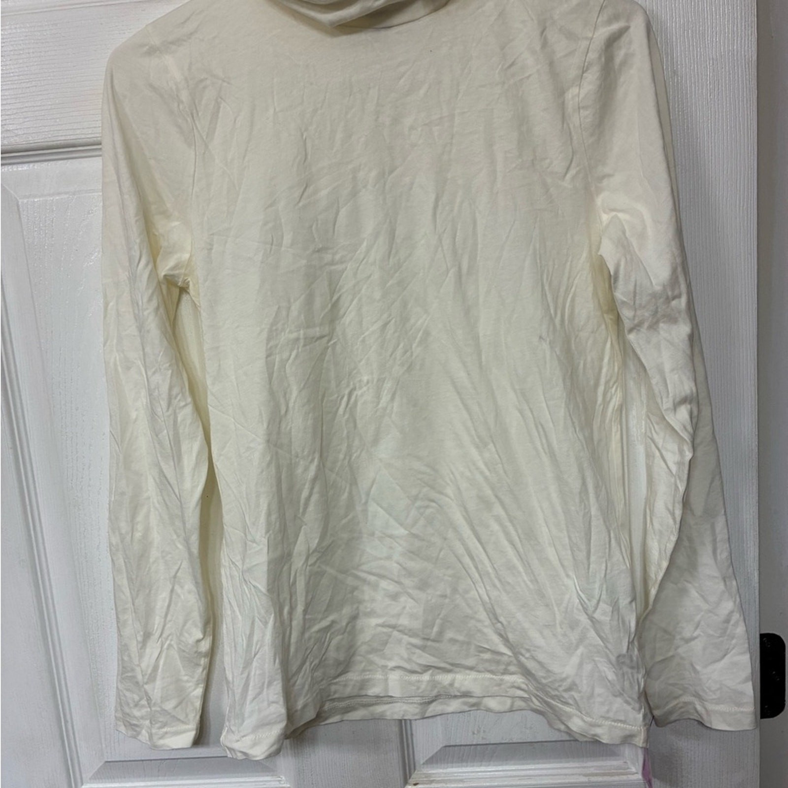 J Crew Womens Feather jersey turtleneck Basic Layer Mock Neck Ivory NWT Size: M
