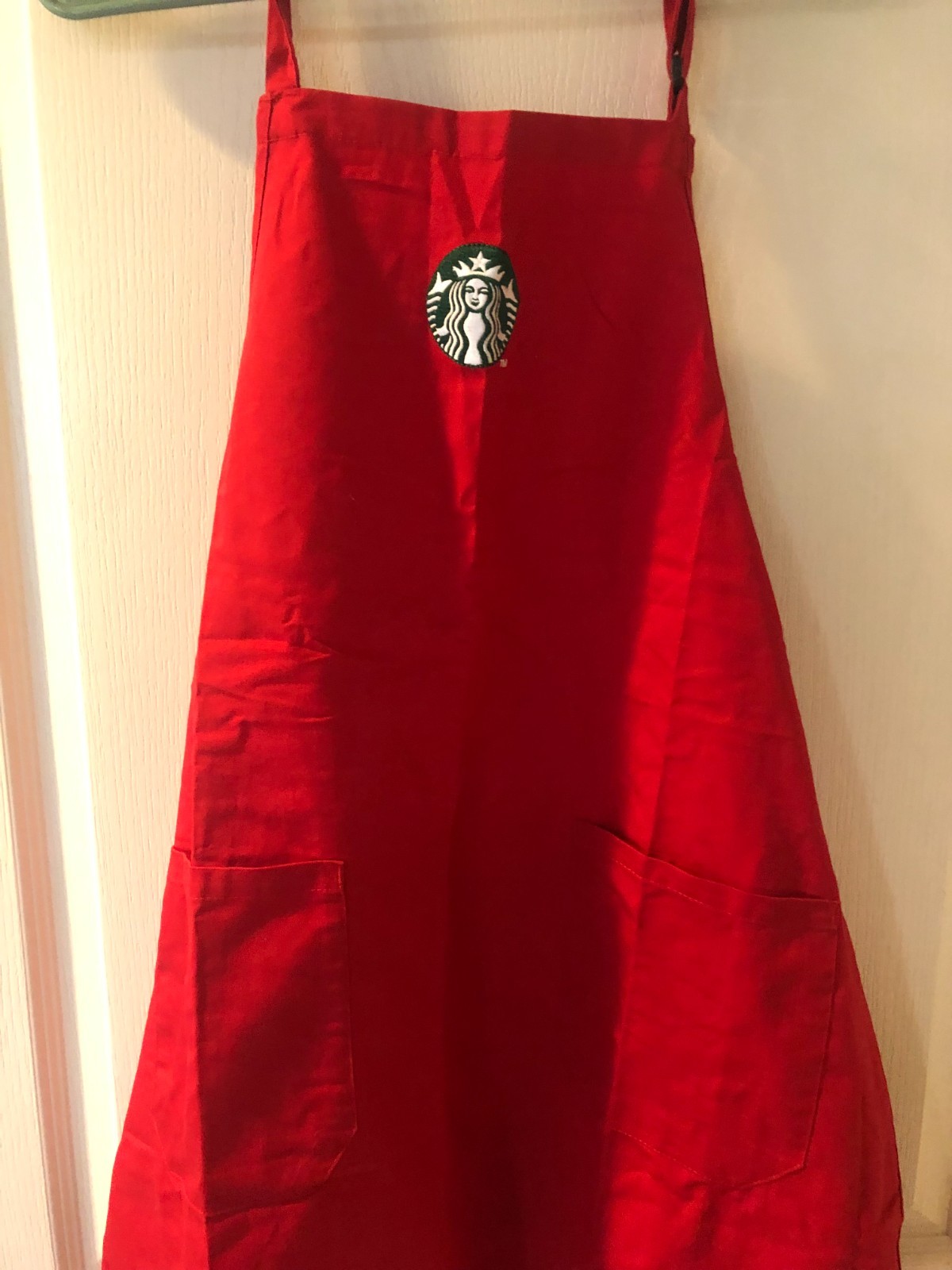 Starbucks Coffee Apron Barista Uniform Embroidered Logo-Blk, Red, American Flag