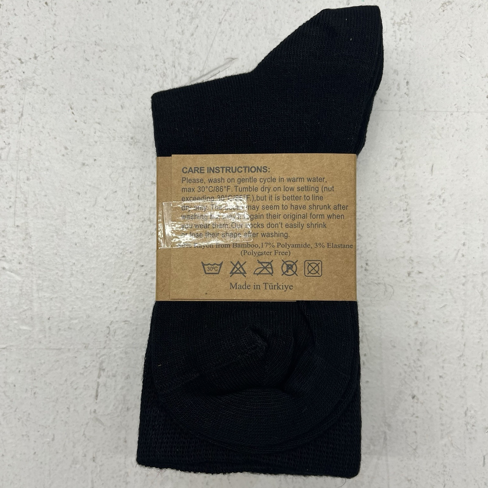 Hugh Ugoli Black Bamboo 3-Pack Crew Socks Women’s Size 6 – 9