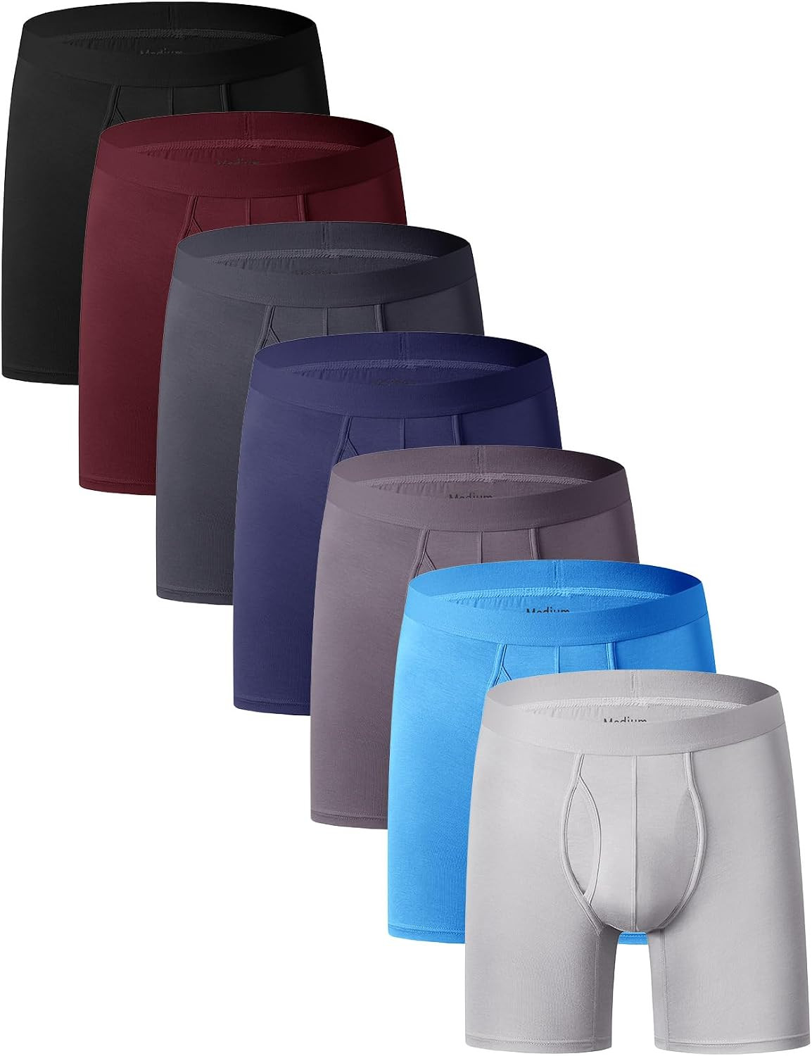 Men’S Underwear Soft Bamboo Viscose Boxer Briefs Stretch Trunks Pack