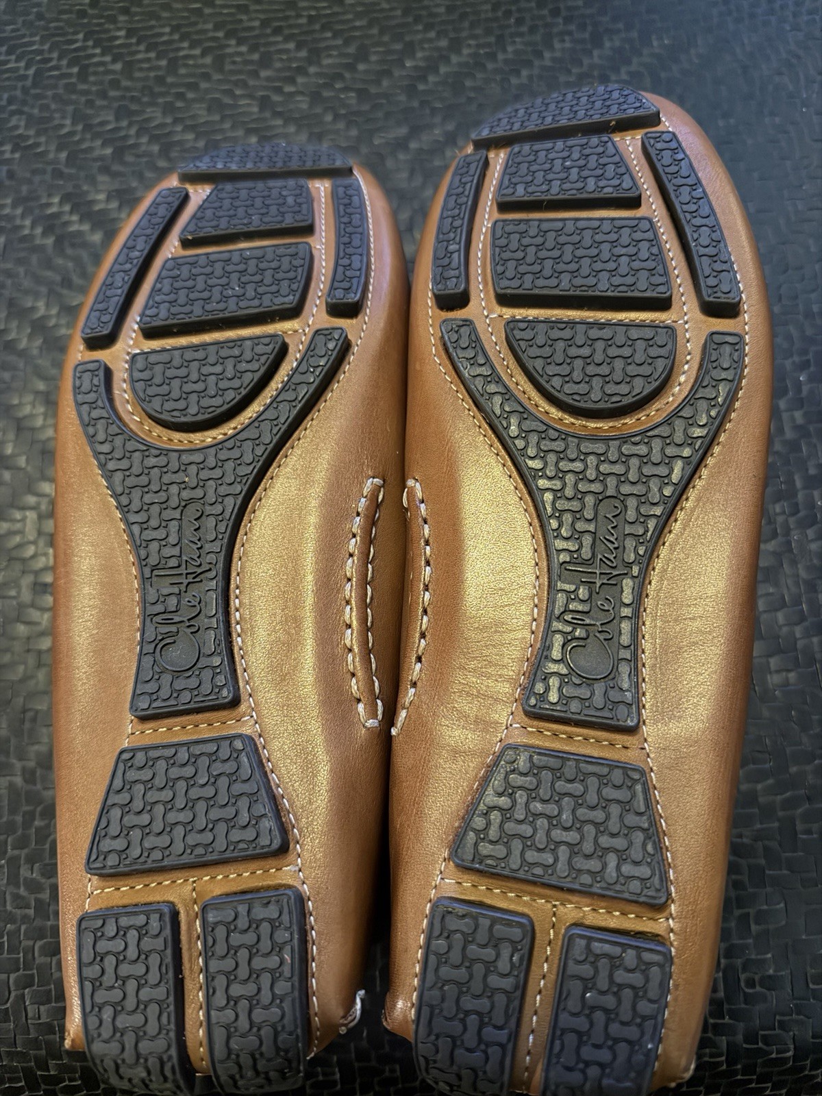 Cole Haan Men’s Brown Leather Slip-On Loafers Square Toe Rubber Sole 7.5