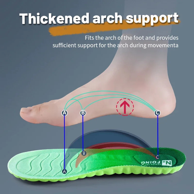 4D Orthopedic Sport Insoles Super Soft Breathable High-elasticity Shock Absorpti