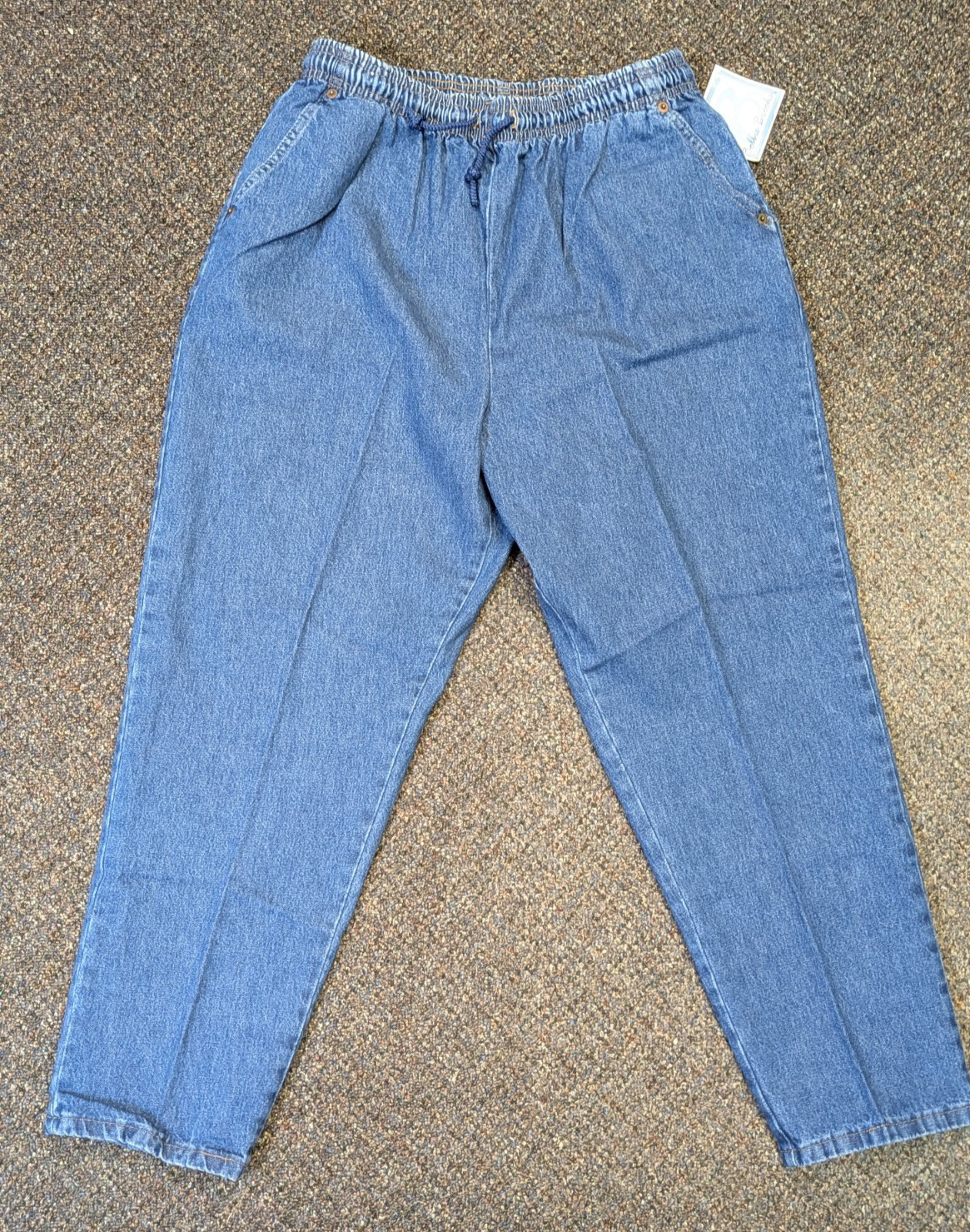 NWT Bobbie Brooks Dark Stonewash 18P Petite Elastic Waist Stretch Pull On Jeans