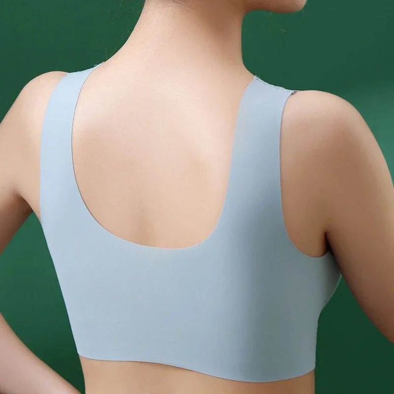 Seamless Ice Silk Sports Bra Wireless Large Size Comfort Vest Bralette 3 Pcs