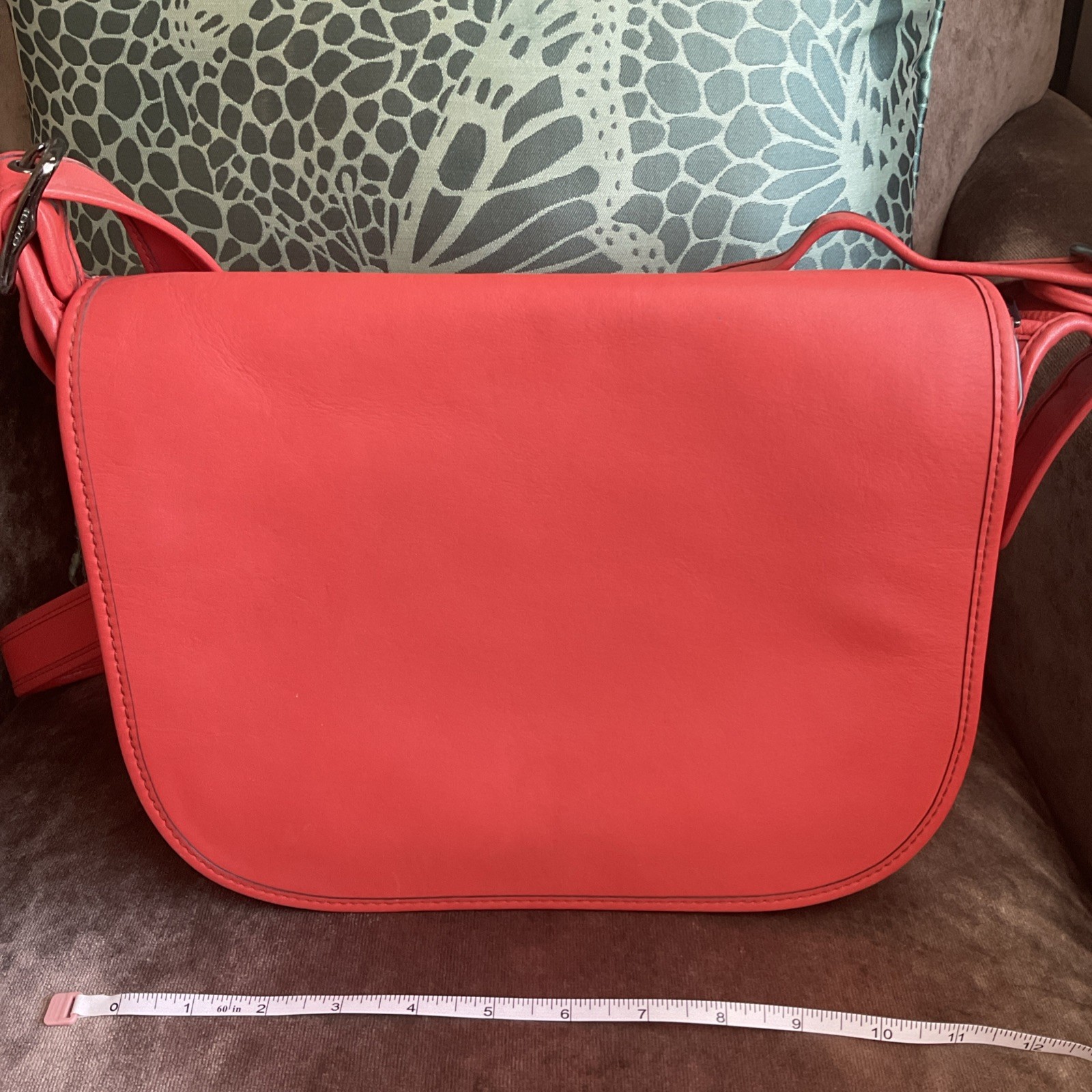 Coach 75th Anniversary Limited Edition Patricia Saddle Bag In Deep Coral Leather