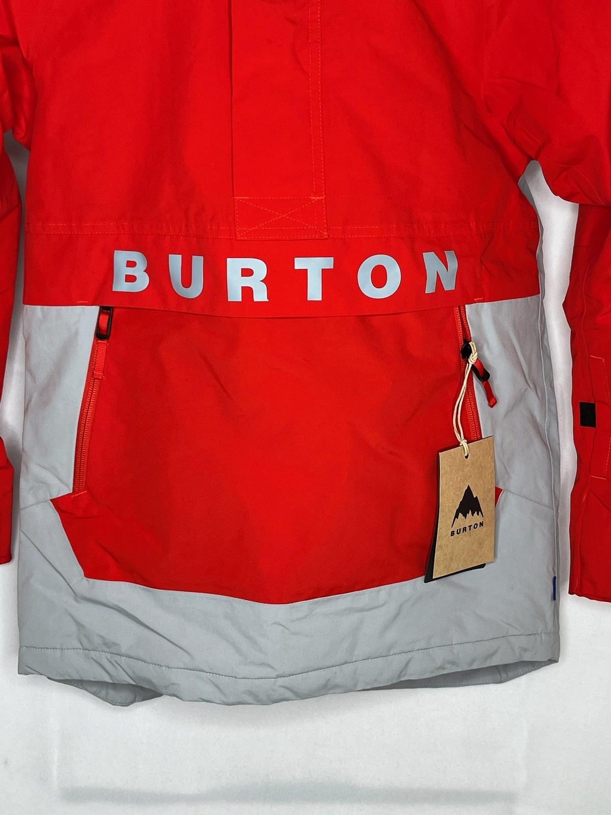 Burton K Frostner Anorak Jacket Youth 10 Red Gray Insulated Ski Pullover NEW