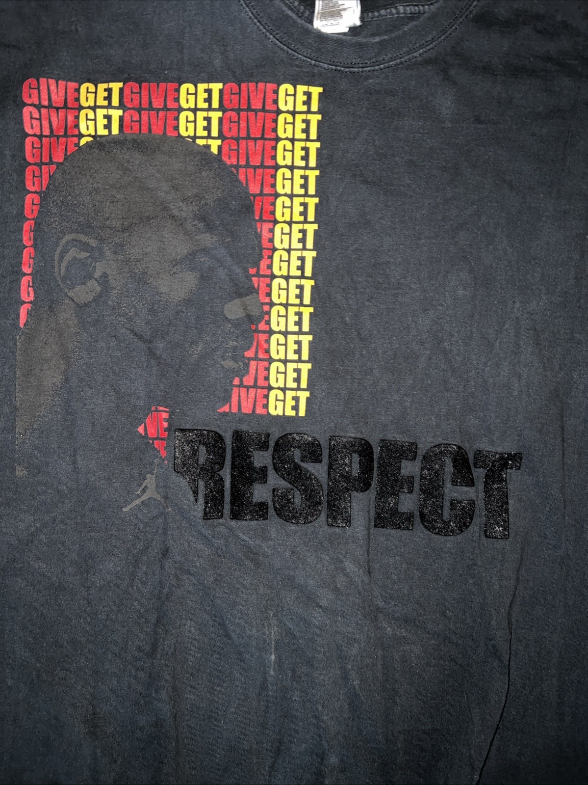 Air Jordan Respect Black Silver T-Shirt Basketball Print size XXXL 3x Brand