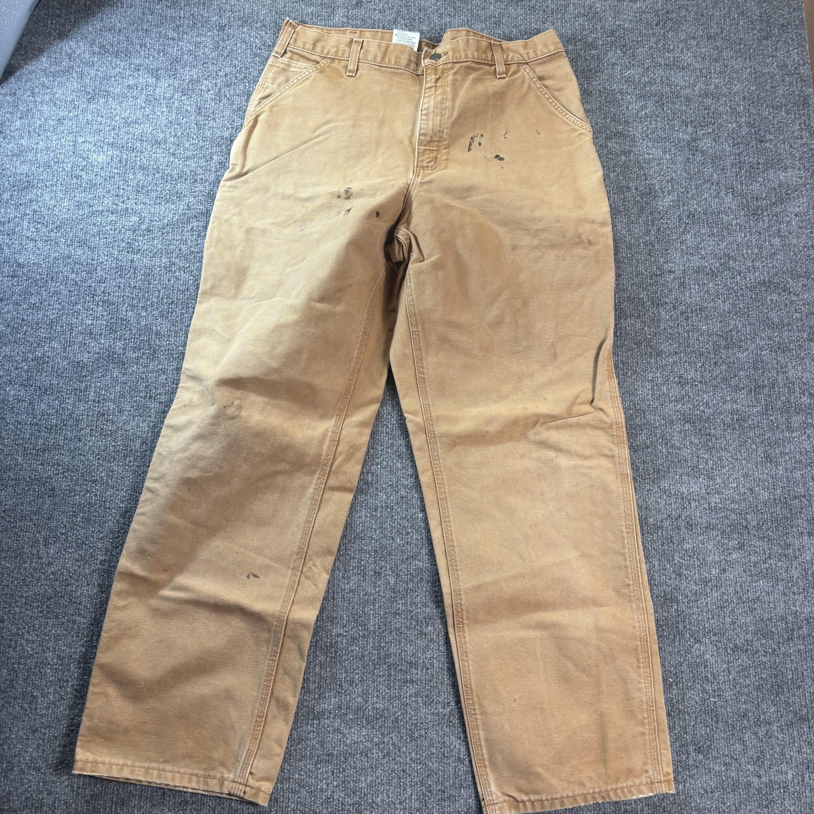 Carhartt Carpenter Pants Mens 33×32 Brown Relaxed Fit Workwear Straight Leg
