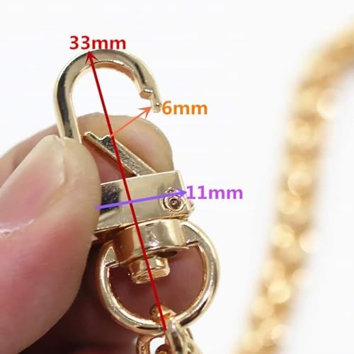47″/120cm Iron Flat Chain for Handbag Shoulder Bag Crossbody Bag Purse Gold
