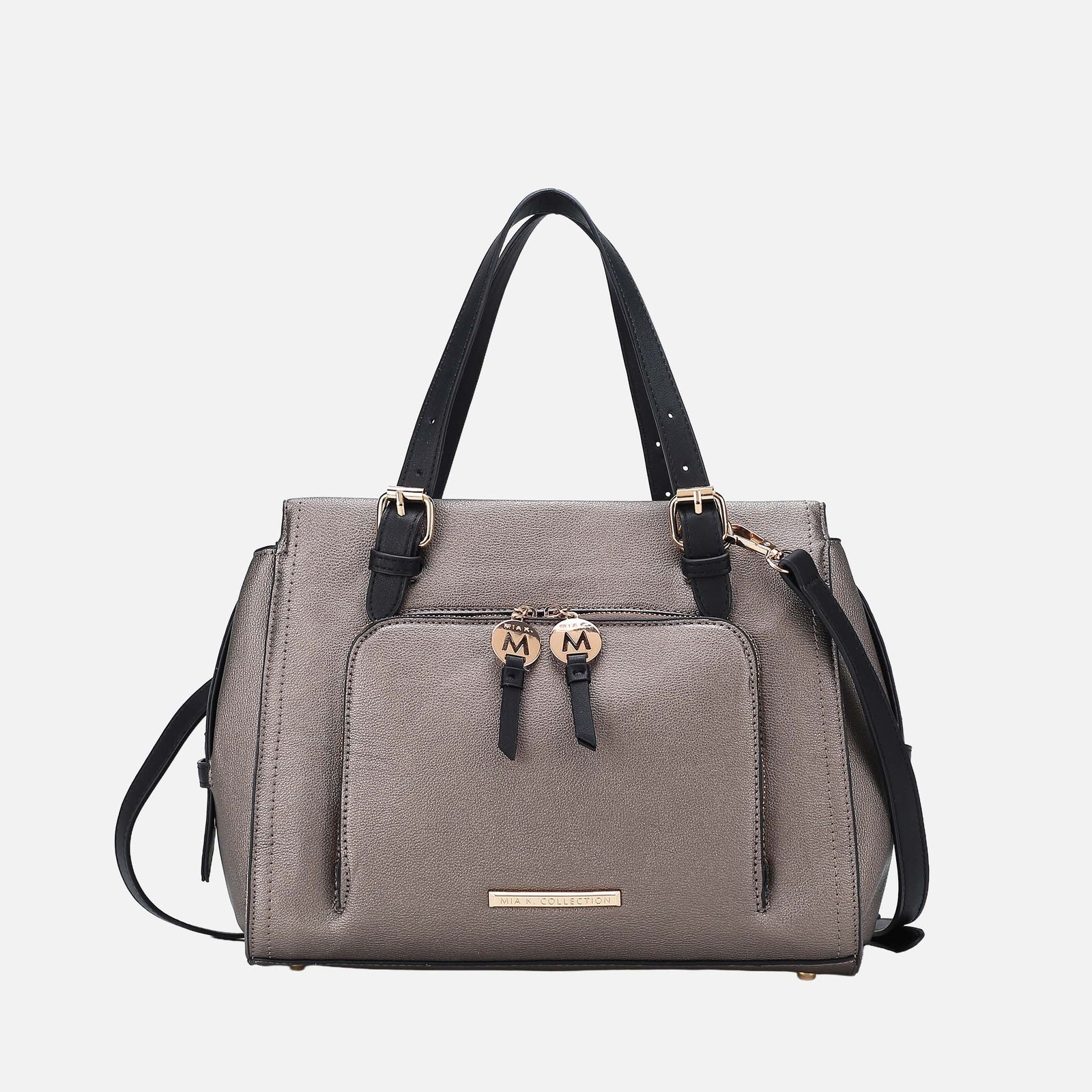 Lightweight Petite Vegan Satchel with Organized Pockets
