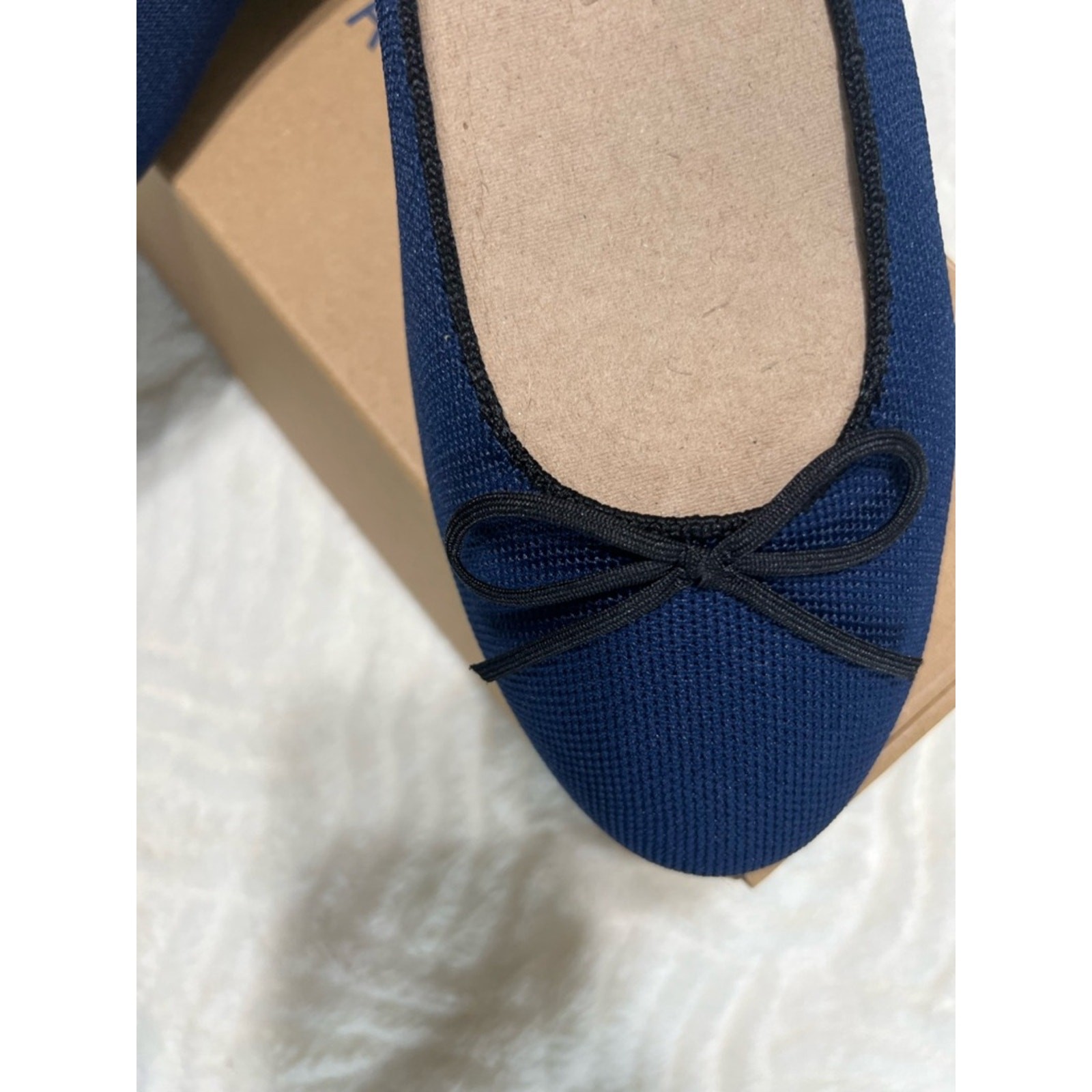 Rothy’s The Ballet Flat Dark Navy Bow Flats NIB Size 12.5