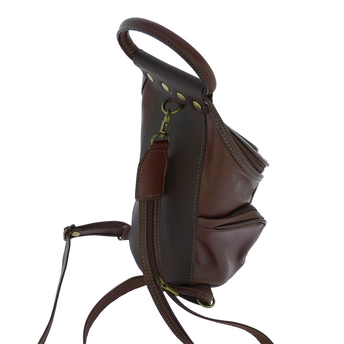 Fioretta Italian Genuine Leather Top Handle Backpack Handbag Shoulder Bag For Wo
