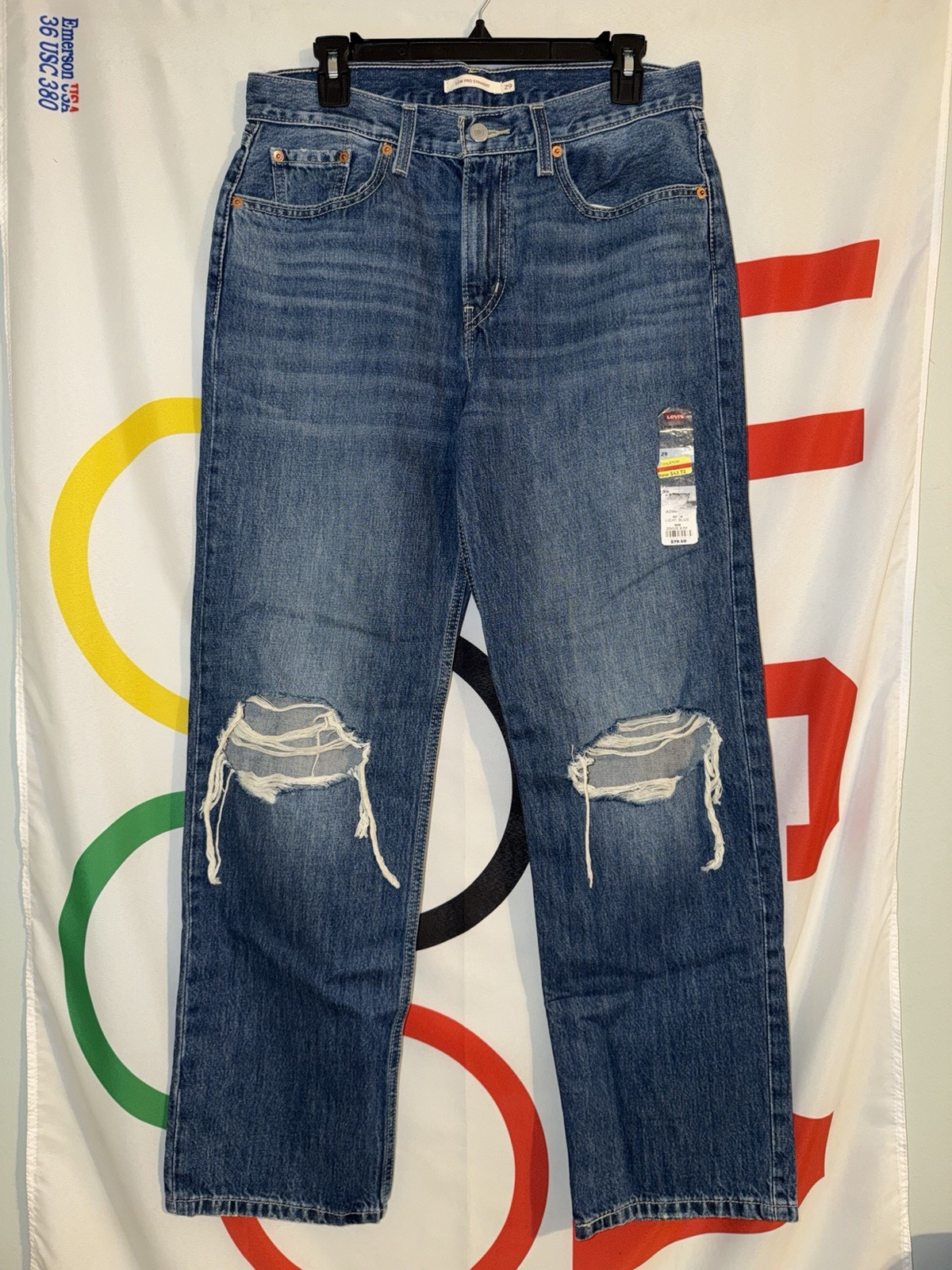 NWT Levi’s Low Pro Straight Jeans Womens 29 Medium Wash Denim High Rise